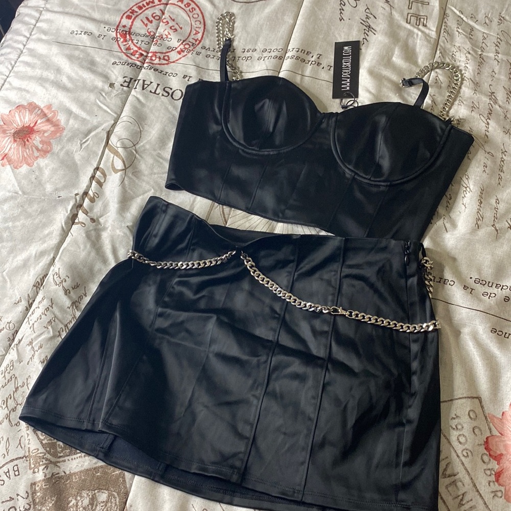 Dolls kill skirt set with chain